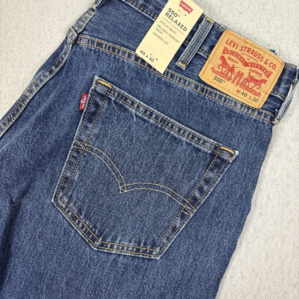 Levi's 550 Relaxed Fit Blue 100%‎ Cotton Denim Jeans Men's 40X30 NWT